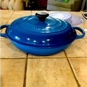 Le Creuset cookware blue only used once I am selling several pieces. Blue color